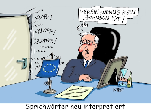 Cartoon: Herein wenns kein Schneider ist (medium) by RABE tagged brexit,no,deal,johnson,boris,downing,street,austritt,eu,brüssel,london,rabe,ralf,böhme,cartoon,karikatur,pressezeichnung,farbcartoon,tagescartoon,may,juncker,luxemburg,türe,klopfen,herein,schneider,sprichwort,brexitvorschlag,brexitverschiebung,grenze,irland,nordirland,unruhen,konflikt,brexit,no,deal,johnson,boris,downing,street,austritt,eu,brüssel,london,rabe,ralf,böhme,cartoon,karikatur,pressezeichnung,farbcartoon,tagescartoon,may,juncker,luxemburg,türe,klopfen,herein,schneider,sprichwort,brexitvorschlag,brexitverschiebung,grenze,irland,nordirland,unruhen,konflikt