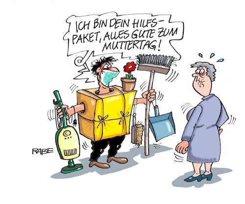 Cartoon: Hilfspaket (medium) by RABE tagged virus,corona,pandemie,coronakrise,rabe,ralf,böhme,cartoon,karikatur,pressezeichnung,farbcartoon,tagescartoon,viren,virenschutz,mundschutz,desinfektion,föderal,föderalismus,ländersache,mutti,muttertag,hilfspaket,sohn,kinder,mama,virus,corona,pandemie,coronakrise,rabe,ralf,böhme,cartoon,karikatur,pressezeichnung,farbcartoon,tagescartoon,viren,virenschutz,mundschutz,desinfektion,föderal,föderalismus,ländersache,mutti,muttertag,hilfspaket,sohn,kinder,mama