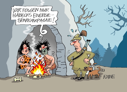 Cartoon: Höhlenbrüter (medium) by RABE tagged energiewende,windkraft,windräder,solarenergie,umweltminister,robert,habeck,grüne,rabe,ralf,böhme,cartoon,karikatur,pressezeichnung,farbcartoon,tagescartoon,michel,lastenträger,kosten,energiepreise,energiekampagne,energiesparen,höhle,hölenmenschen,höhlenbewohner,urmenschen,lagerfeuer,förster,jäger,jagdhund,hund,flammen,feuerholz,energiepolitik,embargo,klimaschutz,energiewende,windkraft,windräder,solarenergie,umweltminister,robert,habeck,grüne,rabe,ralf,böhme,cartoon,karikatur,pressezeichnung,farbcartoon,tagescartoon,michel,lastenträger,kosten,energiepreise,energiekampagne,energiesparen,höhle,hölenmenschen,höhlenbewohner,urmenschen,lagerfeuer,förster,jäger,jagdhund,hund,flammen,feuerholz,energiepolitik,embargo,klimaschutz