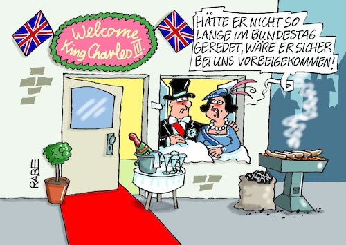 Cartoon: Hoffen (medium) by RABE tagged king,könig,charles,queen,camilla,staatsbesuch,deutschland,dinner,empfang,steinmeier,rabe,ralf,böhme,cartoon,karikatur,pressezeichnung,farbcartoon,tagescartoon,welcome,teppich,sekt,bratwurst,king,könig,charles,queen,camilla,staatsbesuch,deutschland,dinner,empfang,steinmeier,rabe,ralf,böhme,cartoon,karikatur,pressezeichnung,farbcartoon,tagescartoon,welcome,teppich,sekt,bratwurst