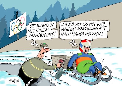 Cartoon: Im Eiskanal (medium) by RABE tagged kälte,winter,frost,eis,schnee,wetter,wetterbericht,eisglätte,dauerfrost,cartoon,karikatur,rabe,ralf,böhme,tageszeichnung,farbcartoon,pressezeichnung,feuerwehr,kind,eisen,metall,zunge,klima,klimakleber,olympia,olympiade,winterspiele,italien,rodel,rennrodler,bob,schlitten,rodelbahn,eiskanal,gold,medaille,goldmedaille,edelmetall,kufen,anhänger,karre,sport,wintersport,kälte,winter,frost,eis,schnee,wetter,wetterbericht,eisglätte,dauerfrost,cartoon,karikatur,rabe,ralf,böhme,tageszeichnung,farbcartoon,pressezeichnung,feuerwehr,kind,eisen,metall,zunge,klima,klimakleber,olympia,olympiade,winterspiele,italien,rodel,rennrodler,bob,schlitten,rodelbahn,eiskanal,gold,medaille,goldmedaille,edelmetall,kufen,anhänger,karre,sport,wintersport