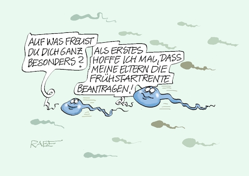 Cartoon: Im Mutterleib (medium) by RABE tagged merz,kanzler,koalition,union,spd,klingbeil,cartoon,karikatur,pressezeichnung,farbcartoon,tagescartoon,db,bahn,frühling,frühjahr,frühjahrsputz,ice,zug,blumenkasten,blumenkästen,esc,songcontest,rente,rentenreform,frühstartrente,samen,sperma,spermien,merz,kanzler,koalition,union,spd,klingbeil,cartoon,karikatur,pressezeichnung,farbcartoon,tagescartoon,db,bahn,frühling,frühjahr,frühjahrsputz,ice,zug,blumenkasten,blumenkästen,esc,songcontest,rente,rentenreform,frühstartrente,samen,sperma,spermien