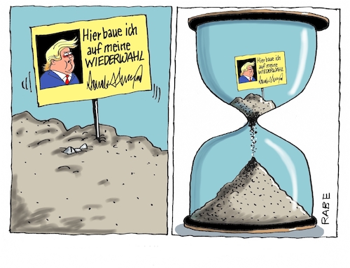 Cartoon: Im Sande verlaufen (medium) by RABE tagged trump,usa,president,bolton,literatur,bücher,rabe,ralf,böhme,cartoon,karikatur,pressezeichnung,farbcartoon,tagescartoon,corona,biden,harris,wiederwahl,briefwahl,wahlmänner,sanduhr,sand,abwahl,trump,usa,president,bolton,literatur,bücher,rabe,ralf,böhme,cartoon,karikatur,pressezeichnung,farbcartoon,tagescartoon,corona,biden,harris,wiederwahl,briefwahl,wahlmänner,sanduhr,sand,abwahl