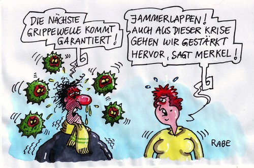 Cartoon: Jammerlappen (medium) by RABE tagged jammerlappen,weichei,grippewelle,grippe,grippeschutzimpfung,erkältung,rotz,husten,schnupfen,fieber,merkel,krise,rettungspaket,euro,mann,frau,ehepaar,arzt,doktor,patient,medizin,wartezimmer,apotheke,bazillen,viren,virenschutz,keime,gummihandschuhe,schweinegrippe,vogelgrippe,rinderwahnsinn,jammerlappen,grippewelle,grippe,erkältung,schnupfen,krankheit,gesundheit,krank,finanzkrise,wirtschaftskrise