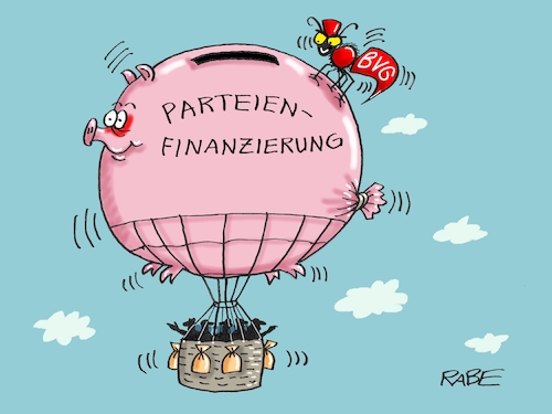 Cartoon: Kein Schwein gehabt (medium) by RABE tagged bunndesverfassungsgericht,bvg,karlsruhe,parteien,perteienfinanzierung,urteil,unrecht,verfassunswidrig,regierung,opposition,fdp,linke,grüne,klage,rabe,ralf,böhme,cartoon,karikatur,pressezeichnung,farbcartoon,tagescartoon,ballon,fesselballon,heissluftballon,sparschwein,schwein,wespe,stich,stachel,bunndesverfassungsgericht,bvg,karlsruhe,parteien,perteienfinanzierung,urteil,unrecht,verfassunswidrig,regierung,opposition,fdp,linke,grüne,klage,rabe,ralf,böhme,cartoon,karikatur,pressezeichnung,farbcartoon,tagescartoon,ballon,fesselballon,heissluftballon,sparschwein,schwein,wespe,stich,stachel