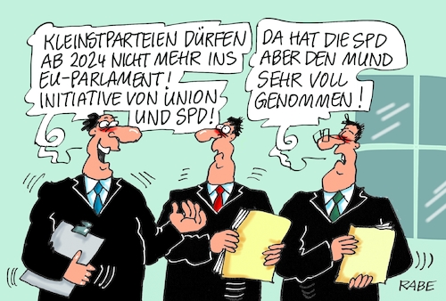 Cartoon: Kleinstparteien (medium) by RABE tagged eu,datenschutzgrundverordnung,betreiber,internet,dsgvo,schutz,datenschutz,rabe,ralf,böhme,cartoon,karikatur,pressezeichnung,farbcartoon,tagescartoon,brüssel,kleinstparteien,npd,freie,wähler,initiative,spd,cdu,csu,union,zweitausendundvierundzwanzig,speerklausel,einzug,eu,datenschutzgrundverordnung,betreiber,internet,dsgvo,schutz,datenschutz,rabe,ralf,böhme,cartoon,karikatur,pressezeichnung,farbcartoon,tagescartoon,brüssel,kleinstparteien,npd,freie,wähler,initiative,spd,cdu,csu,union,zweitausendundvierundzwanzig,speerklausel,einzug