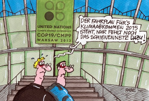 Cartoon: Klimaversprechen (medium) by RABE tagged klima,klimakonferenz,un,warschau,klimaschutz,klimarisiko,taifun,hitzewelle,wetter,klimaveränderung,germanwatch,fahrplan,klimaabkommen,polen,zug,schienen,schienennetz,bahnsteig,fahrstrecke,rabe,ralf,böhme,cartoon,karikatur,pressezeichnung,farbcartoon,erde,welt,erdbeben,regenfälle,überflutung,hochwasser,klimakatastrophe,dürre,treibgase,umweltgifte,abgase,erdatmosphäre,klimawandel,eiszeit,ozon,ozonloch,polkappen,klima,klimakonferenz,un,warschau,klimaschutz,klimarisiko,taifun,hitzewelle,wetter,klimaveränderung,germanwatch,fahrplan,klimaabkommen,polen,zug,schienen,schienennetz,bahnsteig,fahrstrecke,rabe,ralf,böhme,cartoon,karikatur,pressezeichnung,farbcartoon,erde,welt,erdbeben,regenfälle,überflutung,hochwasser,klimakatastrophe,dürre,treibgase,umweltgifte,abgase,erdatmosphäre,klimawandel,eiszeit,ozon,ozonloch,polkappen