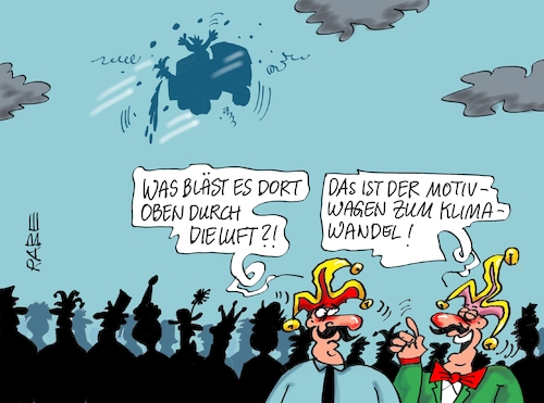 Cartoon: Klimawandel (medium) by RABE tagged rosenmontag,rosenmontagsumzug,motivwagen,sturm,sturmwarnung,köln,mainz,rabe,ralf,böhme,kartoon,karikatur,pressezeichnung,farbcartoon,tagescartoon,karnevalisten,absage,umweltschutz,demos,klimawandel,rosenmontag,rosenmontagsumzug,motivwagen,sturm,sturmwarnung,köln,mainz,rabe,ralf,böhme,kartoon,karikatur,pressezeichnung,farbcartoon,tagescartoon,karnevalisten,absage,umweltschutz,demos,klimawandel