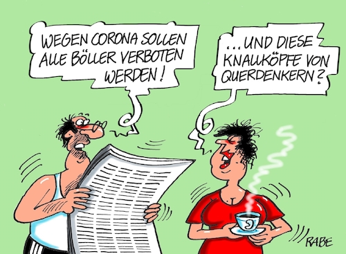 Cartoon: Knallköpfe (medium) by RABE tagged corona,bildung,bildungsminister,kanzleramt,bildungskonferenz,lehrerkonferenz,laptop,ausstatung,digitalisierung,bildungsmonitor,internetzugan,wlan,aufwachen,lockdown,fallzahlen,impfstoff,silvester,böller,feuerwerk,knallkörper,knallfrösche,querdenker,aluhut,verbot,raketen,knallköpfe,corona,bildung,bildungsminister,kanzleramt,bildungskonferenz,lehrerkonferenz,laptop,ausstatung,digitalisierung,bildungsmonitor,internetzugan,wlan,aufwachen,lockdown,fallzahlen,impfstoff,silvester,böller,feuerwerk,knallkörper,knallfrösche,querdenker,aluhut,verbot,raketen,knallköpfe