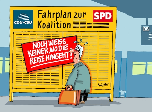 Cartoon: Koalitionsfahrplan (medium) by RABE tagged ampel,ampelregierung,rot,grün,gelb,fdp,spd,grüne,rabe,ralf,böhme,cartoon,karikatur,pressezeichnung,farbcartoon,tagescartoon,inflation,einkommen,rente,rentenpaket,bruch,streit,neuwahlen,fahrplan,reisende,michel,aushang,bahnsteig,cdu,csu,union,merz,klingbeil,groko,schwarz,koalitionsverhandlung,sondierung,ampel,ampelregierung,rot,grün,gelb,fdp,spd,grüne,rabe,ralf,böhme,cartoon,karikatur,pressezeichnung,farbcartoon,tagescartoon,inflation,einkommen,rente,rentenpaket,bruch,streit,neuwahlen,fahrplan,reisende,michel,aushang,bahnsteig,cdu,csu,union,merz,klingbeil,groko,schwarz,koalitionsverhandlung,sondierung