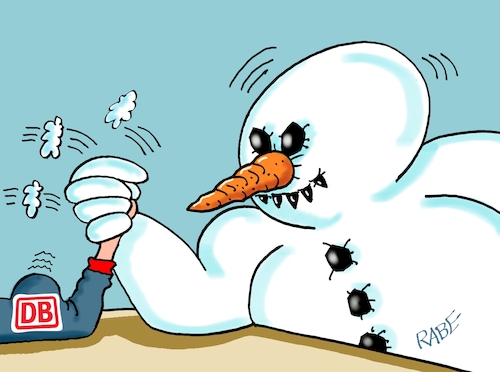 Cartoon: Kräftemessen (medium) by RABE tagged kälte,winter,frost,eis,schnee,wetter,wetterbericht,eisglätte,dauerfrost,cartoon,karikatur,rabe,ralf,böhme,tageszeichnung,farbcartoon,pressezeichnung,schneemann,armdrücken,muskel,db,bahn,zug,verspätung,zugausfall,bahnchaos,kälte,winter,frost,eis,schnee,wetter,wetterbericht,eisglätte,dauerfrost,cartoon,karikatur,rabe,ralf,böhme,tageszeichnung,farbcartoon,pressezeichnung,schneemann,armdrücken,muskel,db,bahn,zug,verspätung,zugausfall,bahnchaos