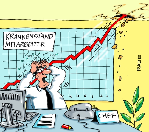 Cartoon: Krankenstand (medium) by RABE tagged krankenstand,mitarbeiter,arzt,patient,stress,krankenkassen,krankschreibung,büro,arbeitsausfall,rabe,ralf,böhme,cartoon,karikatur,pressezeichnung,farbcartoon,tagescartoon,statistik,diagramm,chef,haareraufen,krankenstand,mitarbeiter,arzt,patient,stress,krankenkassen,krankschreibung,büro,arbeitsausfall,rabe,ralf,böhme,cartoon,karikatur,pressezeichnung,farbcartoon,tagescartoon,statistik,diagramm,chef,haareraufen