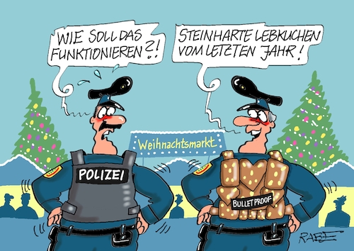 Cartoon: Kugelsicherheit (medium) by RABE tagged weihnachten,weihnachtsmarkt,weihnachtsbaum,glühwein,weihnachtsgeschenke,rabe,ralf,böhme,cartoon,kariatur,pressezeichnung,farbcartoon,tagescartoon,markt,lichterkette,glühweinstand,polizei,sicherheit,bulletproof,schutzweste,anschlag,messerattacke,messeranschlag,lebkuchen,weihnachten,weihnachtsmarkt,weihnachtsbaum,glühwein,weihnachtsgeschenke,rabe,ralf,böhme,cartoon,kariatur,pressezeichnung,farbcartoon,tagescartoon,markt,lichterkette,glühweinstand,polizei,sicherheit,bulletproof,schutzweste,anschlag,messerattacke,messeranschlag,lebkuchen