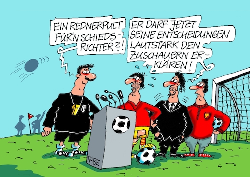 Cartoon: Lautsprecherdurchsagen (medium) by RABE tagged fußball,sport,spielfeld,schiedrichter,cartoon,karikatur,pressezeichnung,farbcartoon,tagescartoon,ball,tor,rednerpult,mikro,lautsprecher,entscheidung,erklärung,zuschauer,fußballstadion,spieler,fußball,sport,spielfeld,schiedrichter,cartoon,karikatur,pressezeichnung,farbcartoon,tagescartoon,ball,tor,rednerpult,mikro,lautsprecher,entscheidung,erklärung,zuschauer,fußballstadion,spieler