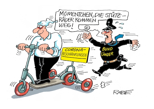 Cartoon: Locker vom Roller (medium) by RABE tagged corona,kliniken,intensivbetten,überbelegung,op,operationen,omikron,boosterimpfung,coronamaßnahmen,coronakurs,lockerungen,märz,roller,rollerfahrer,michel,stützräder,bund,länder,treffen,konferenz,lockerungmassnahmen,coronabeschränkungen,polizei,polizist,corona,kliniken,intensivbetten,überbelegung,op,operationen,omikron,boosterimpfung,coronamaßnahmen,coronakurs,lockerungen,märz,roller,rollerfahrer,michel,stützräder,bund,länder,treffen,konferenz,lockerungmassnahmen,coronabeschränkungen,polizei,polizist