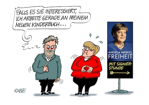 Cartoon: Merkelbuch (medium) by RABE tagged ampel,ampelregierung,rot,grün,gelb,fdp,spd,grüne,rabe,ralf,böhme,cartoon,karikatur,pressezeichnung,farbcartoon,tagescartoon,inflation,einkommen,rente,rentenpaket,bruch,streit,neuwahlen,habeck,kinderbuch,kinderbuchautor,industriekonferenz,merkel,angela,buch,bestseller,freiheit,ampel,ampelregierung,rot,grün,gelb,fdp,spd,grüne,rabe,ralf,böhme,cartoon,karikatur,pressezeichnung,farbcartoon,tagescartoon,inflation,einkommen,rente,rentenpaket,bruch,streit,neuwahlen,habeck,kinderbuch,kinderbuchautor,industriekonferenz,merkel,angela,buch,bestseller,freiheit