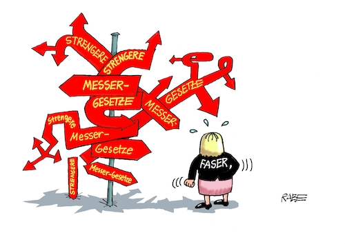 Cartoon: Messergesetz (medium) by RABE tagged ampel,ampelregierung,rot,grün,gelb,fdp,spd,grüne,rabe,ralf,böhme,cartoon,karikatur,pressezeichnung,farbcartoon,tagescartoon,pöbelei,pöbler,bestrafung,regelung,beschimpfung,bundestag,abgeordnete,messer,messergesetz,faeser,messerattentat,klinge,klingenlänge,messerdebatte,ampel,ampelregierung,rot,grün,gelb,fdp,spd,grüne,rabe,ralf,böhme,cartoon,karikatur,pressezeichnung,farbcartoon,tagescartoon,pöbelei,pöbler,bestrafung,regelung,beschimpfung,bundestag,abgeordnete,messer,messergesetz,faeser,messerattentat,klinge,klingenlänge,messerdebatte