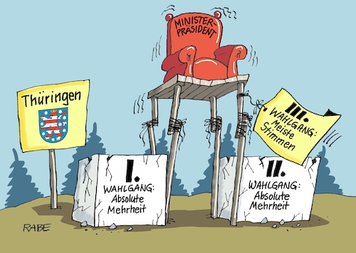 Cartoon: Minderheitsregierung wackelig (medium) by RABE tagged landtagswahlen,wahlergebnisse,sachsen,brandenburg,groko,spd,cdu,rabe,ralf,böhme,cartoon,karikatur,pressezeichnung,farbcartoon,tagescartoon,arzt,doktor,csu,afd,verluste,rechte,populismus,thüringen,erfurt,bodo,ramelow,mohring,althaus,höcke,minderheitsregierung,wahlgang,mehrheit,landtagswahlen,wahlergebnisse,sachsen,brandenburg,groko,spd,cdu,rabe,ralf,böhme,cartoon,karikatur,pressezeichnung,farbcartoon,tagescartoon,arzt,doktor,csu,afd,verluste,rechte,populismus,thüringen,erfurt,bodo,ramelow,mohring,althaus,höcke,minderheitsregierung,wahlgang,mehrheit