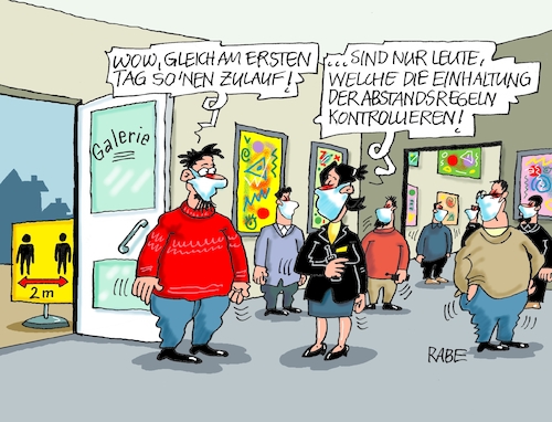 Cartoon: Museumsöffnung (medium) by RABE tagged virus,corona,pandemie,coronakrise,rabe,ralf,böhme,cartoon,karikatur,pressezeichnung,farbcartoon,tagescartoon,viren,virenschutz,mundschutz,desinfektion,föderal,föderalismus,ländersache,ausgangsbeschränkungen,museumsschließung,museumsöffnung,abstandsregelen,galerie,geschäfte,coronaschutz,normalbetrieb,notbetrieb,kultur,virus,corona,pandemie,coronakrise,rabe,ralf,böhme,cartoon,karikatur,pressezeichnung,farbcartoon,tagescartoon,viren,virenschutz,mundschutz,desinfektion,föderal,föderalismus,ländersache,ausgangsbeschränkungen,museumsschließung,museumsöffnung,abstandsregelen,galerie,geschäfte,coronaschutz,normalbetrieb,notbetrieb,kultur