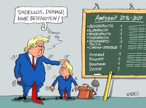 Cartoon: Musterschüler (medium) by RABE tagged trump,usa,president,bolton,literatur,bücher,rabe,ralf,böhme,cartoon,karikatur,pressezeichnung,farbcartoon,tagescartoon,corona,biden,harris,wahlkampf,präsidentenwahl,november,rededuell,wahlnacht,briefwahl,demokraten,republikaner,schule,noten,zeugnis,schultafel,handelspolitik,coronastrategie,innenpolitik,aussenpolitik,klimapolitig,benehmen,demut,anstand,respekt,trump,usa,president,bolton,literatur,bücher,rabe,ralf,böhme,cartoon,karikatur,pressezeichnung,farbcartoon,tagescartoon,corona,biden,harris,wahlkampf,präsidentenwahl,november,rededuell,wahlnacht,briefwahl,demokraten,republikaner,schule,noten,zeugnis,schultafel,handelspolitik,coronastrategie,innenpolitik,aussenpolitik,klimapolitig,benehmen,demut,anstand,respekt