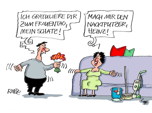 Cartoon: Nackte Tatsachen (medium) by RABE tagged frauen,frauentag,bezahlung,lohnlücken,gerechtigkeit,rabe,ralf,böhme,cartoon,karikatur,pressezeichnung,farbcartoons,tagescartoon,chef,büro,verdienste,equal,pay,bruttoverdienst,achter,märz,frauengerechtigkeit,putzer,putzen,saubermann,eimmer,wischeimer,besen,staubsauger,nackt,nacktputzer,blumenstrauß,frauen,frauentag,bezahlung,lohnlücken,gerechtigkeit,rabe,ralf,böhme,cartoon,karikatur,pressezeichnung,farbcartoons,tagescartoon,chef,büro,verdienste,equal,pay,bruttoverdienst,achter,märz,frauengerechtigkeit,putzer,putzen,saubermann,eimmer,wischeimer,besen,staubsauger,nackt,nacktputzer,blumenstrauß