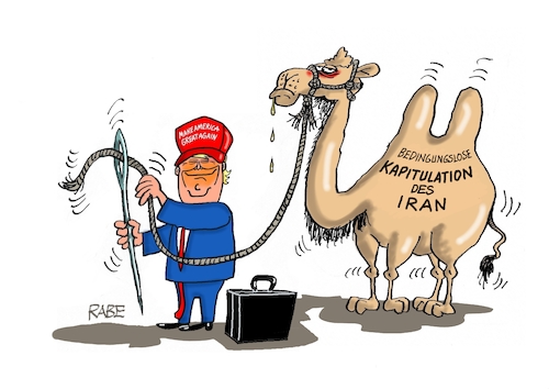 Cartoon: Nadelöhr (medium) by RABE tagged trump,präsident,usa,donald,einmarsch,erstürmung,cartoon,karikatur,pressezeichnung,rabe,ralf,böhme,farbcartoon,tagescartoon,venezuela,südamerika,maduro,regimewechsel,weltordnung,kongress,völkerrecht,iran,irankonflikt,israel,kapitulation,nadel,kamel,nadelöhr,libanon,trump,präsident,usa,donald,einmarsch,erstürmung,cartoon,karikatur,pressezeichnung,rabe,ralf,böhme,farbcartoon,tagescartoon,venezuela,südamerika,maduro,regimewechsel,weltordnung,kongress,völkerrecht,iran,irankonflikt,israel,kapitulation,nadel,kamel,nadelöhr,libanon