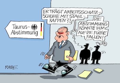 Cartoon: Nerven wie aus Stahl (medium) by RABE tagged bundeswehr,pistorius,kriegstüchtigkeit,deutschland,armee,cartoon,karikatur,pressezeichnung,farbcartoon,tagescartoon,kriegsführung,hölle,teufel,fegefeuer,feuer,flamme,kessel,spieß,zeitung,taurus,tauruslieferung,marschflugkörper,taurusabstimmung,bundestag,ukrainekrieg,scholz,merz,arbeitsschutz,arbeitsschutzschuhe,stahlkappen,füsse,bundeswehr,pistorius,kriegstüchtigkeit,deutschland,armee,cartoon,karikatur,pressezeichnung,farbcartoon,tagescartoon,kriegsführung,hölle,teufel,fegefeuer,feuer,flamme,kessel,spieß,zeitung,taurus,tauruslieferung,marschflugkörper,taurusabstimmung,bundestag,ukrainekrieg,scholz,merz,arbeitsschutz,arbeitsschutzschuhe,stahlkappen,füsse