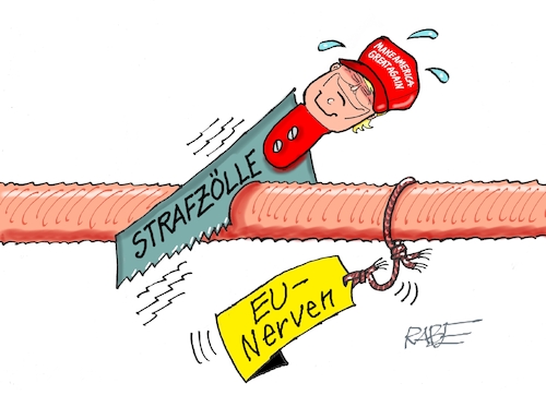 Cartoon: Nerven wie Drahtseile (medium) by RABE tagged trump,kanada,gipfel,gipfeltreffen,staatschefs,rabe,ralf,böhme,cartoon,karikatur,pressezeichnung,farbcartoon,tagescartoon,gespenst,geist,angst,donald,usa,nato,natoaustritt,schild,strafe,strafzölle,eu,europa,stier,säge,nerven,nervensäge,handel,handelskrieg,nervenstrang,trump,kanada,gipfel,gipfeltreffen,staatschefs,rabe,ralf,böhme,cartoon,karikatur,pressezeichnung,farbcartoon,tagescartoon,gespenst,geist,angst,donald,usa,nato,natoaustritt,schild,strafe,strafzölle,eu,europa,stier,säge,nerven,nervensäge,handel,handelskrieg,nervenstrang
