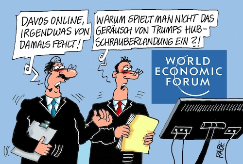 Cartoon: Nix los in Davos II (medium) by RABE tagged corona,bildung,bildungsminister,kanzleramt,bildungskonferenz,lehrerkonferenz,laptop,ausstatung,digitalisierung,bildungsmonitor,internetzugan,wlan,aufwachen,davos,schweiz,weltwirtschaftsforum,forum,online,onlineforum,trump,donald,usa,präsident,landung,hubschrauber,airforce,coronapandemie,lockdown,shutdown,corona,bildung,bildungsminister,kanzleramt,bildungskonferenz,lehrerkonferenz,laptop,ausstatung,digitalisierung,bildungsmonitor,internetzugan,wlan,aufwachen,davos,schweiz,weltwirtschaftsforum,forum,online,onlineforum,trump,donald,usa,präsident,landung,hubschrauber,airforce,coronapandemie,lockdown,shutdown