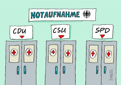 Cartoon: Notfallreform (medium) by RABE tagged merz,kanzler,koalition,union,spd,klingbeil,cartoon,karikatur,pressezeichnung,farbcartoon,tagescartoon,db,bahn,frühling,frühjahr,frühjahrsputz,ice,zug,blumenkasten,blumenkästen,esc,songcontest,notfall,notfallreform,notaufnahme,überlastung,fehlsteuerung,rettungsdienst,notarzt,merz,kanzler,koalition,union,spd,klingbeil,cartoon,karikatur,pressezeichnung,farbcartoon,tagescartoon,db,bahn,frühling,frühjahr,frühjahrsputz,ice,zug,blumenkasten,blumenkästen,esc,songcontest,notfall,notfallreform,notaufnahme,überlastung,fehlsteuerung,rettungsdienst,notarzt