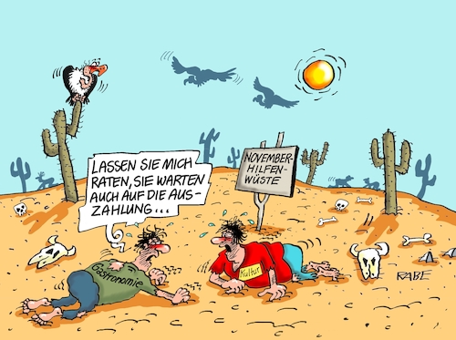 Cartoon: Novemberhilfen (medium) by RABE tagged corona,bildung,bildungsminister,kanzleramt,bildungskonferenz,lehrerkonferenz,laptop,ausstatung,digitalisierung,bildungsmonitor,internetzugan,wlan,aufwachen,merkel,november,novemberhilfen,gastronomie,kultur,lockdown,teillockdown,weihnachten,feiertage,finanzhilfen,fallzahlen,rki,impfstoff,lockerungen,wüste,kakteen,gerippe,knochen,geier,überlebenskampf,corona,bildung,bildungsminister,kanzleramt,bildungskonferenz,lehrerkonferenz,laptop,ausstatung,digitalisierung,bildungsmonitor,internetzugan,wlan,aufwachen,merkel,november,novemberhilfen,gastronomie,kultur,lockdown,teillockdown,weihnachten,feiertage,finanzhilfen,fallzahlen,rki,impfstoff,lockerungen,wüste,kakteen,gerippe,knochen,geier,überlebenskampf