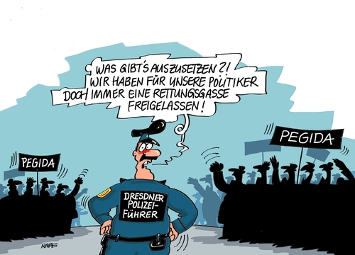 Pegida Rettungsgasse