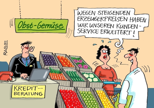 Cartoon: Preissteigerung (medium) by RABE tagged gas,gassparen,gasnotstand,gasgeben,sanktionen,gasspeicher,gasheizung,rabe,ralf,böhme,cartoon,karikatur,pressezeichnung,farbcartoon,tagescartoon,robert,habeck,putin,ukrainekrieg,wumms,doppelwumms,enrgieknappheit,obst,gemüse,supermarkt,kredit,finanzberatung,möhren,tomaten,äpfel,korbwagen,gas,gassparen,gasnotstand,gasgeben,sanktionen,gasspeicher,gasheizung,rabe,ralf,böhme,cartoon,karikatur,pressezeichnung,farbcartoon,tagescartoon,robert,habeck,putin,ukrainekrieg,wumms,doppelwumms,enrgieknappheit,obst,gemüse,supermarkt,kredit,finanzberatung,möhren,tomaten,äpfel,korbwagen