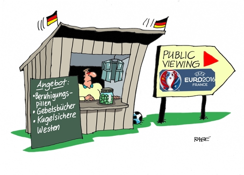 Cartoon: Public Viewing (medium) by RABE tagged public,viewing,em,fussball,europameisterschaft,fan,fanmeile,rabe,ralf,böhme,cartoon,karikatur,pressezeichnung,farbcartoon,tagescartoon,gebetsbücher,beruhigungspillen,terroranschläge,public,viewing,em,fussball,europameisterschaft,fan,fanmeile,rabe,ralf,böhme,cartoon,karikatur,pressezeichnung,farbcartoon,tagescartoon,gebetsbücher,beruhigungspillen,terroranschläge