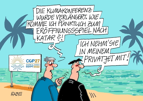 Cartoon: Pünktlich pünktlich (medium) by RABE tagged katar,fußball,sport,wm,fussballweltmeisterschaft,wüstenstaat,scheichs,menschenrechte,boykott,fifa,sand,wüste,rabe,ralf,böhme,cartoon,karikatur,pressenzeichnung,farbcartoon,tagescarton,gastarbeiter,alkoholverbot,klima,klimakonferenz,weltklimakonferenz,privatjet,verlängerung,pünktlich,katar,fußball,sport,wm,fussballweltmeisterschaft,wüstenstaat,scheichs,menschenrechte,boykott,fifa,sand,wüste,rabe,ralf,böhme,cartoon,karikatur,pressenzeichnung,farbcartoon,tagescarton,gastarbeiter,alkoholverbot,klima,klimakonferenz,weltklimakonferenz,privatjet,verlängerung