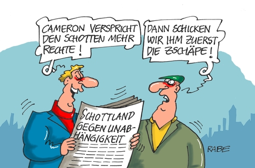 Cartoon: Rechte für Schottland (medium) by RABE tagged abstimmung,schottland,schotten,cameron,england,rechte,rabe,ralf,böhme,cartoon,karikatur,pressezeichnung,farbcartoon,tagescartoon,versprechen,zschäpe,nazitrio,neonazis,rechtsradikale,dublin,queen,volksentscheid,abstimmung,schottland,schotten,cameron,england,rechte,rabe,ralf,böhme,cartoon,karikatur,pressezeichnung,farbcartoon,tagescartoon,versprechen,zschäpe,nazitrio,neonazis,rechtsradikale,dublin,queen,volksentscheid