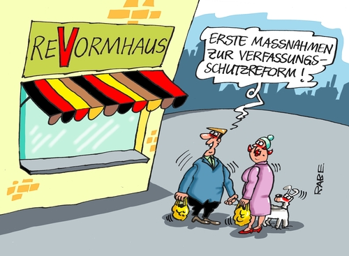 Cartoon: Reformhaus (medium) by RABE tagged verfassungsschutz,vaumann,überwachung,spionage,abhören,neonazis,ermittler,wanzen,bundesverfassungsschutz,spitzel,reform,reformhaus,verfassungsschutzreform,rabe,ralf,böhme,cartoon,karikatur,pressezeichnung,farbcartoon,tagescartoon,mann,frau,hund,geschäft,sicherheit,inneres,verfassungsschutz,vaumann,überwachung,spionage,abhören,neonazis,ermittler,wanzen,bundesverfassungsschutz,spitzel,reform,reformhaus,verfassungsschutzreform,rabe,ralf,böhme,cartoon,karikatur,pressezeichnung,farbcartoon,tagescartoon,mann,frau,hund,geschäft,sicherheit,inneres