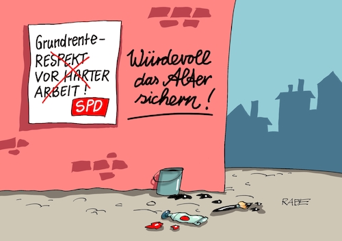 Cartoon: Respektrente (medium) by RABE tagged rente,rentenerhöhung,rentenniveau,rentenanpassung,ost,west,rentner,nahles,spd,rabe,ralf,böhme,cartoon,karikatur,pressezeichnung,farbcartoon,tagescartoon,linie,sektor,grenze,übertritt,prozente,grundrente,respekt,respektrente,steuerzahler,hubertus,heil,rentenvorschlag,altersarmut,sozialminister,würde,arbeitsleben,rentenabsicherung,milliarden,rente,rentenerhöhung,rentenniveau,rentenanpassung,ost,west,rentner,nahles,spd,rabe,ralf,böhme,cartoon,karikatur,pressezeichnung,farbcartoon,tagescartoon,linie,sektor,grenze,übertritt,prozente,grundrente,respekt,respektrente,steuerzahler,hubertus,heil,rentenvorschlag,altersarmut,sozialminister,würde,arbeitsleben,rentenabsicherung,milliarden