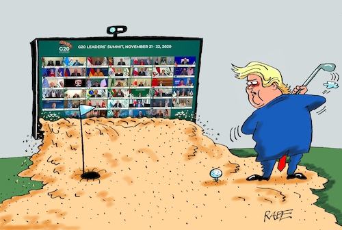 Cartoon: Saudigipfel (medium) by RABE tagged trump,usa,president,bolton,literatur,bücher,rabe,ralf,böhme,cartoon,karikatur,pressezeichnung,farbcartoon,tagescartoon,corona,biden,harris,saudi,arabien,zwanzig,gipfel,wahlergebnis,weltwirtschaftsgipfel,klima,coronagipfel,online,lockdown,impfstoff,fallzahlen,golf,golfschläger,sand,wüste,loch,golfer,golvspieler,videokonferenz,webcam,trump,usa,president,bolton,literatur,bücher,rabe,ralf,böhme,cartoon,karikatur,pressezeichnung,farbcartoon,tagescartoon,corona,biden,harris,saudi,arabien,zwanzig,gipfel,wahlergebnis,weltwirtschaftsgipfel,klima,coronagipfel,online,lockdown,impfstoff,fallzahlen,golf,golfschläger,sand,wüste,loch,golfer,golvspieler,videokonferenz,webcam