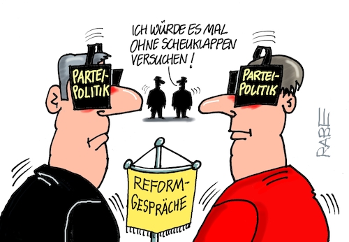 Cartoon: Scheuklappen (medium) by RABE tagged merz,kanzler,koalition,union,spd,klingbeil,cartoon,karikatur,pressezeichnung,farbcartoon,tagescartoon,db,bahn,frühling,frühjahr,frühjahrsputz,ice,zug,blumenkasten,blumenkästen,reform,koalitionsgespräche,bas,spritpreis,sparpaket,parteipolitik,scheuklappen,merz,kanzler,koalition,union,spd,klingbeil,cartoon,karikatur,pressezeichnung,farbcartoon,tagescartoon,db,bahn,frühling,frühjahr,frühjahrsputz,ice,zug,blumenkasten,blumenkästen,reform,koalitionsgespräche,bas,spritpreis,sparpaket,parteipolitik,scheuklappen
