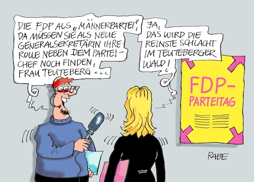 Cartoon: Schlacht im Teuteberger Wald (medium) by RABE tagged liberale,fdp,lindner,bundespareitag,berlin,europawahl,rabe,ralf,böhme,cartoon,karikatur,pressezeichnung,farbcartoon,tagescartoon,unten,menschen,land,teuteberg,lind,generalsekretärin,wahl,männerpartei,freuenquote,römer,schlacht,teutoburger,wald,christian,baer,zielvereinbarung,frauenanteil,liberale,fdp,lindner,bundespareitag,berlin,europawahl,rabe,ralf,böhme,cartoon,karikatur,pressezeichnung,farbcartoon,tagescartoon,unten,menschen,land,teuteberg,lind,generalsekretärin,wahl,männerpartei,freuenquote,römer,schlacht,teutoburger,wald,christian,baer,zielvereinbarung,frauenanteil