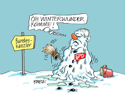 Cartoon: SPD-Schmelze (medium) by RABE tagged ampel,ampelregierung,rot,grün,gelb,fdp,spd,grüne,rabe,ralf,böhme,cartoon,karikatur,pressezeichnung,farbcartoon,tagescartoon,inflation,einkommen,rente,rentenpaket,bruch,streit,neuwahlen,wahlkampf,wähler,kanzlerkandidat,schnee,schneemann,schneeschmelze,tauwetter,stimmverlust,umfragetief,ampel,ampelregierung,rot,grün,gelb,fdp,spd,grüne,rabe,ralf,böhme,cartoon,karikatur,pressezeichnung,farbcartoon,tagescartoon,inflation,einkommen,rente,rentenpaket,bruch,streit,neuwahlen,wahlkampf,wähler,kanzlerkandidat,schnee,schneemann,schneeschmelze,tauwetter,stimmverlust,umfragetief