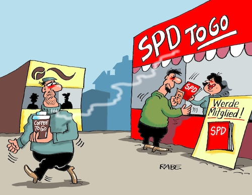 Cartoon: SPD To Go (medium) by RABE tagged sonderparteitag,spd,martin,schulz,ja,groko,koalitionsverhandlungen,rabe,ralf,böhme,cartoon,karikatur,pressezeichnung,farbcartoon,tagescartoon,merkel,union,koalitionsgesprächeänderungen,änderungspapier,forderungen,kaffee,to,go,coffee,mitgliedsbücher,parteibücher,jusos,mitgliedschaft,sonderparteitag,spd,martin,schulz,ja,groko,koalitionsverhandlungen,rabe,ralf,böhme,cartoon,karikatur,pressezeichnung,farbcartoon,tagescartoon,merkel,union,koalitionsgesprächeänderungen,änderungspapier,forderungen,kaffee,to,go,coffee,mitgliedsbücher,parteibücher,jusos,mitgliedschaft