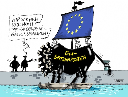 Cartoon: Spitzenpöstchen (medium) by RABE tagged europawahl,mai,brüssel,eu,rabe,ralf,böhme,cartoon,karikatur,pressezeichnung,farbcartoon,tagescartoon,weber,manfred,spitzenposten,kommissionspräsident,juncker,timmermans,spd,union,galionsfigur,stier,schiff,anker,europawahl,mai,brüssel,eu,rabe,ralf,böhme,cartoon,karikatur,pressezeichnung,farbcartoon,tagescartoon,weber,manfred,spitzenposten,kommissionspräsident,juncker,timmermans,spd,union,galionsfigur,stier,schiff,anker