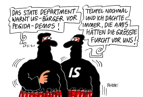 Cartoon: State Department (medium) by RABE tagged state,department,usa,reisewarnung,pegida,deutschland,dresden,abendlan,islam,islamisten,demo,rabe,ralf,böhme,cartoon,karikatur,pressezeichnung,farbcartoon,tagescartoon,terroristen,antiislamisten,muslime,sprengstoffgürtel,state,department,usa,reisewarnung,pegida,deutschland,dresden,abendlan,islam,islamisten,demo,rabe,ralf,böhme,cartoon,karikatur,pressezeichnung,farbcartoon,tagescartoon,terroristen,antiislamisten,muslime,sprengstoffgürtel