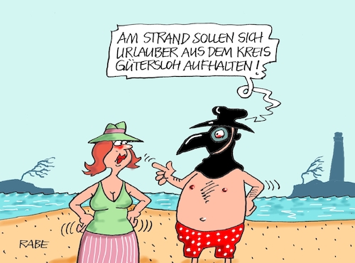 Cartoon: Strandwandeln (medium) by RABE tagged virus,corona,pandemie,coronakrise,rabe,ralf,böhme,cartoon,karikatur,pressezeichnung,farbcartoon,tagescartoon,viren,virenschutz,mundschutz,desinfektion,föderal,föderalismus,ländersache,lockerungen,abstandsregeln,lockdown,güterloh,tönnies,schlachthof,urlauber,maske,maskenpflicht,pest,pestmaske,schnabelmaske,virus,corona,pandemie,coronakrise,rabe,ralf,böhme,cartoon,karikatur,pressezeichnung,farbcartoon,tagescartoon,viren,virenschutz,mundschutz,desinfektion,föderal,föderalismus,ländersache,lockerungen,abstandsregeln,lockdown,güterloh,tönnies,schlachthof,urlauber,maske,maskenpflicht,pest,pestmaske,schnabelmaske