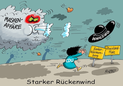 Cartoon: Stürmische Zeiten (medium) by RABE tagged corona,bundländerkonferenz,merkel,kanzleramt,lockerungen,stufenplan,öffnungen,lockdown,shutdown,baumärkte,impfdosen,rki,fallzahlen,inzidenzwert,masken,maskenaffäre,löbel,cdu,csu,union,landtagswahlen,rheinland,pfalz,baden,württemberg,hut,sturm,wahlsieg,wolke,rückenwind,wind,corona,bundländerkonferenz,merkel,kanzleramt,lockerungen,stufenplan,öffnungen,lockdown,shutdown,baumärkte,impfdosen,rki,fallzahlen,inzidenzwert,masken,maskenaffäre,löbel,cdu,csu,union,landtagswahlen,rheinland,pfalz,baden,württemberg,hut,sturm,wahlsieg,wolke,rückenwind,wind