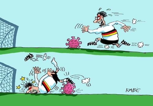 Cartoon: Sturzgepflügt (medium) by RABE tagged corona,bundländerkonferenz,merkel,kanzleramt,lockerungen,stufenplan,öffnungen,lockdown,shutdown,baumärkte,impfdosen,rki,fallzahlen,inzidenzwert,spahn,impfzentren,impfreihenfolge,notbremse,dfb,fussballer,nationalelf,coronafälle,quarantäne,tor,ball,sturz,moting,kimmich,gnabry,süle,ansteckung,sport,fußballer,spieler,trainer,flick,nationalmannschaft,corona,bundländerkonferenz,merkel,kanzleramt,lockerungen,stufenplan,öffnungen,lockdown,shutdown,baumärkte,impfdosen,rki,fallzahlen,inzidenzwert,spahn,impfzentren,impfreihenfolge,notbremse,dfb,fussballer,nationalelf,coronafälle,quarantäne,tor,ball,sturz,moting,kimmich,gnabry,süle,ansteckung,sport,fußballer,spieler,trainer,flick,nationalmannschaft