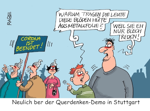 Cartoon: Stuttgartdemo (medium) by RABE tagged virus,corona,pandemie,coronakrise,rabe,ralf,böhme,cartoon,karikatur,pressezeichnung,farbcartoon,tagescartoon,viren,virenschutz,mundschutz,desinfektion,föderal,föderalismus,ländersache,coronaleugner,demo,abstandregeln,maskenpflicht,alu,aluhüte,virus,corona,pandemie,coronakrise,rabe,ralf,böhme,cartoon,karikatur,pressezeichnung,farbcartoon,tagescartoon,viren,virenschutz,mundschutz,desinfektion,föderal,föderalismus,ländersache,coronaleugner,demo,abstandregeln,maskenpflicht,alu,aluhüte