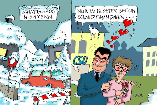 Cartoon: Tauwetter (medium) by RABE tagged akk,spahn,merz,schäuble,altmaier,merkel,parteispitze,cdu,parteitag,rabe,ralf,böhme,cartoon,karikatur,pressezeichnung,farbcartoon,tagescartoon,söder,dobrindt,kloster,seeon,csu,klausurtagung,union,bayern,schneefall,markus,seehofer,schmelze,schneeschmelze,tauwetter,akk,spahn,merz,schäuble,altmaier,merkel,parteispitze,cdu,parteitag,rabe,ralf,böhme,cartoon,karikatur,pressezeichnung,farbcartoon,tagescartoon,söder,dobrindt,kloster,seeon,csu,klausurtagung,union,bayern,schneefall,markus,seehofer,schmelze,schneeschmelze,tauwetter